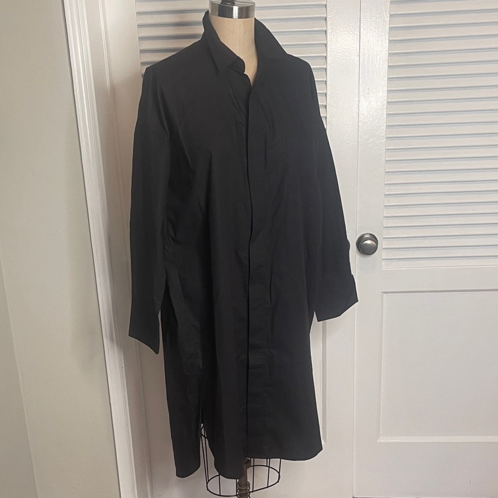 Grey Lab Black Long Sleeve Shirt Dress Sz M